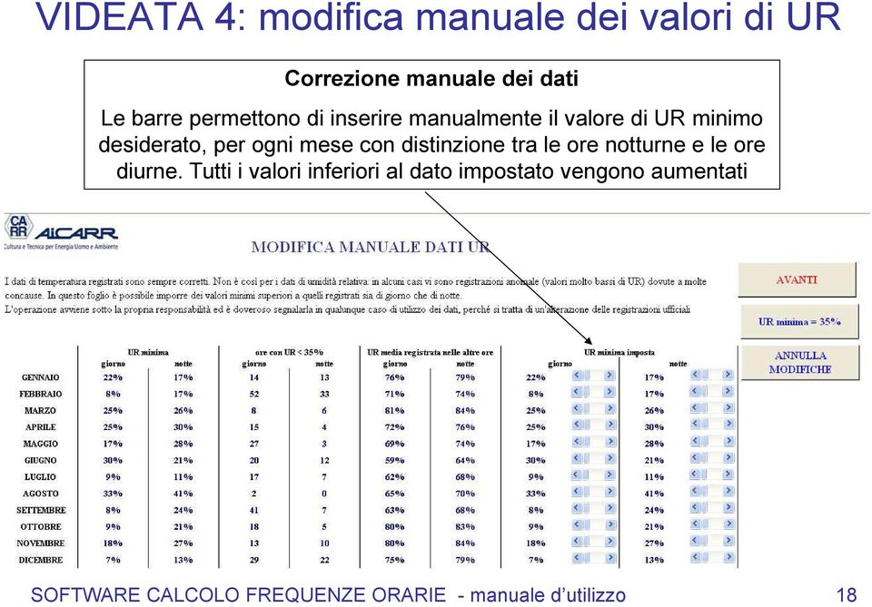 con distinzione tra le ore notturne e le ore diurne.