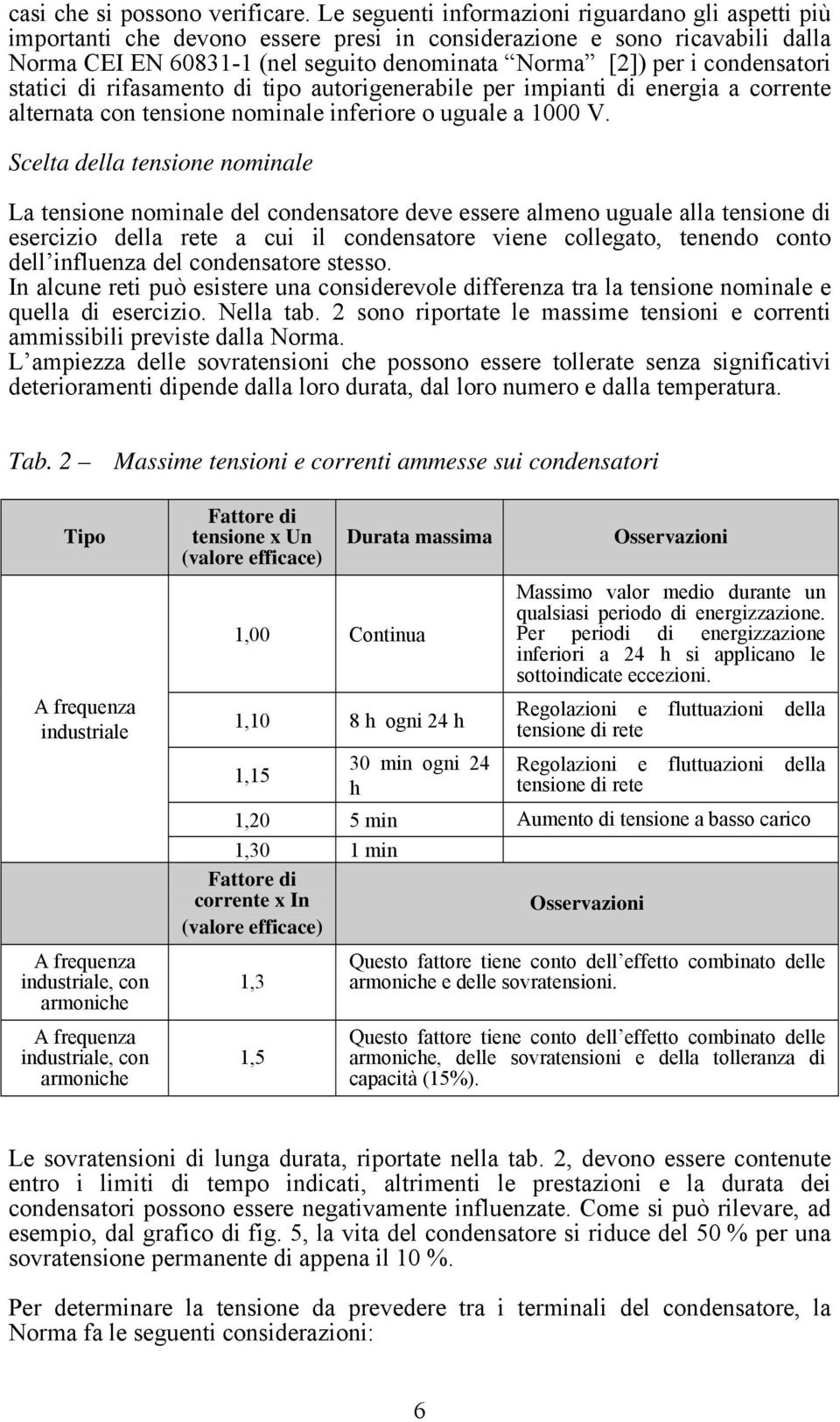 condensatori statici di rifasamento di tipo autorigenerabile per impianti di energia a corrente alternata con tensione nominale inferiore o uguale a 1000 V.