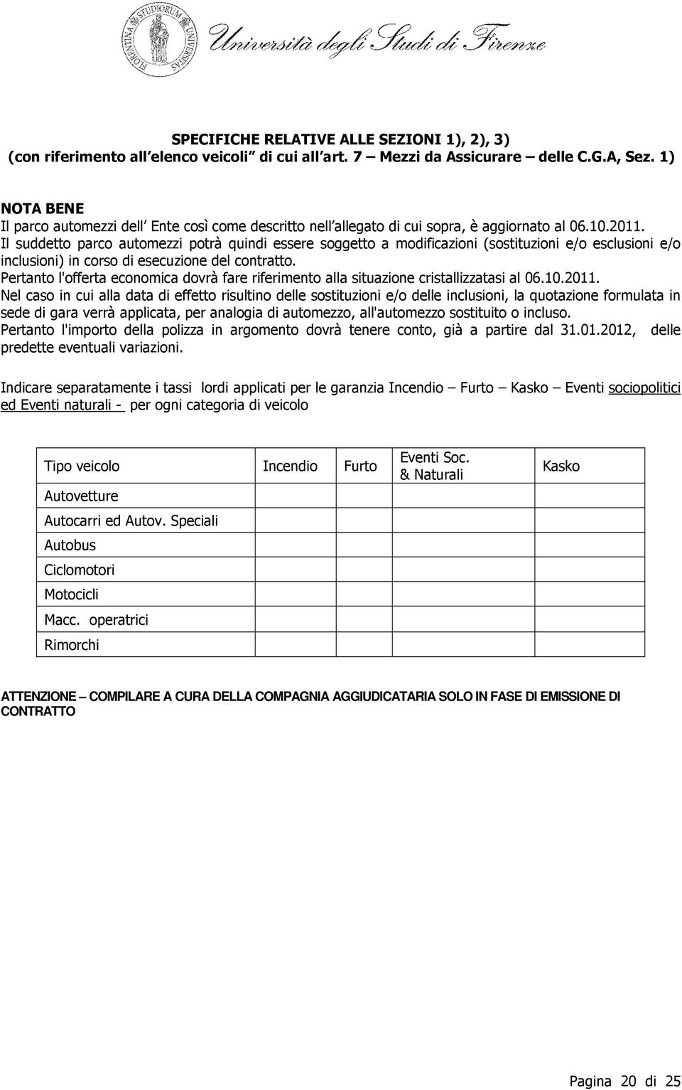 Il suddetto parco automezzi potrà quindi essere soggetto a modificazioni (sostituzioni e/o esclusioni e/o inclusioni) in corso di esecuzione del contratto.