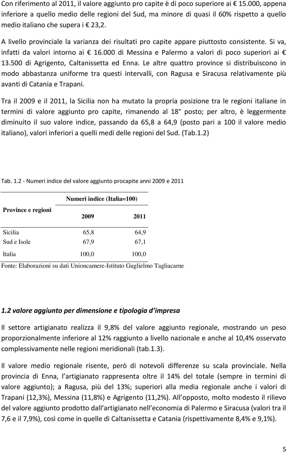 A livello provinciale la varianza dei risultati pro capite appare piuttosto consistente. Si va, infatti da valori intorno ai 16.000 di Messina e Palermo a valori di poco superiori ai 13.