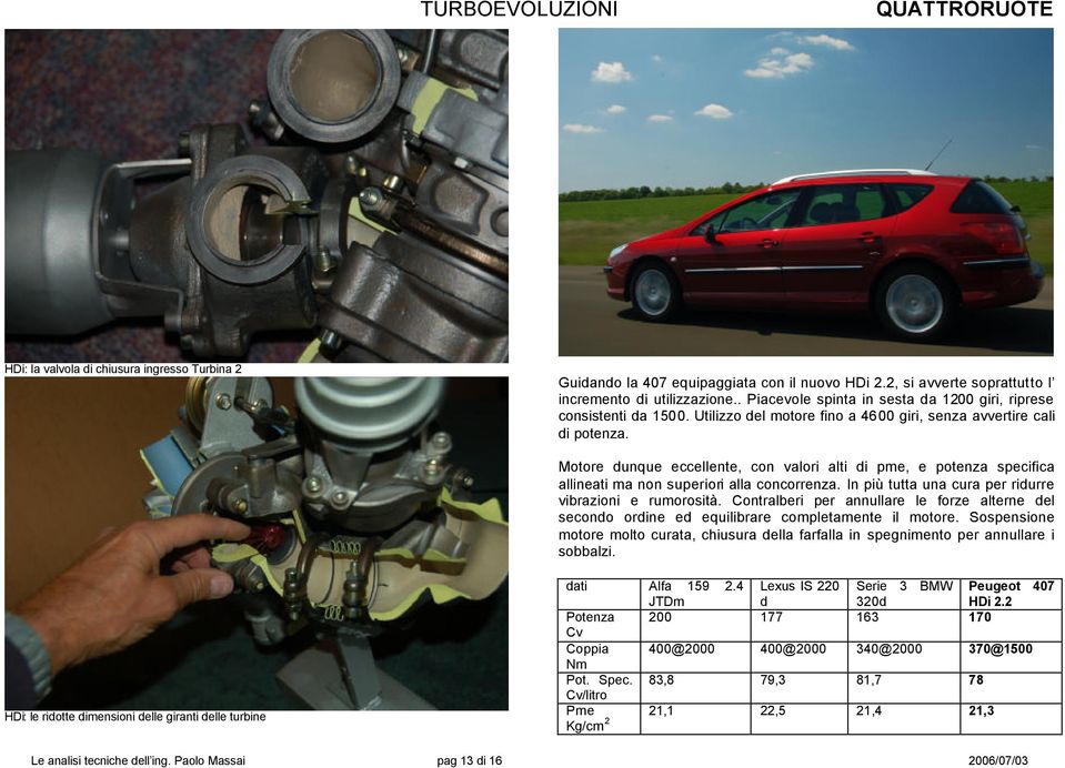 Motore dunque eccellente, con valori alti di pme, e potenza specifica allineati ma non superiori alla concorrenza. In più tutta una cura per ridurre vibrazioni e rumorosità.