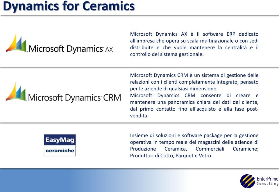 Microsoft Dynamics CRM consente di creare e mantenere una panoramica chiara dei dati del cliente, dal primo contatto fino all'acquisto e alla fase postvendita.