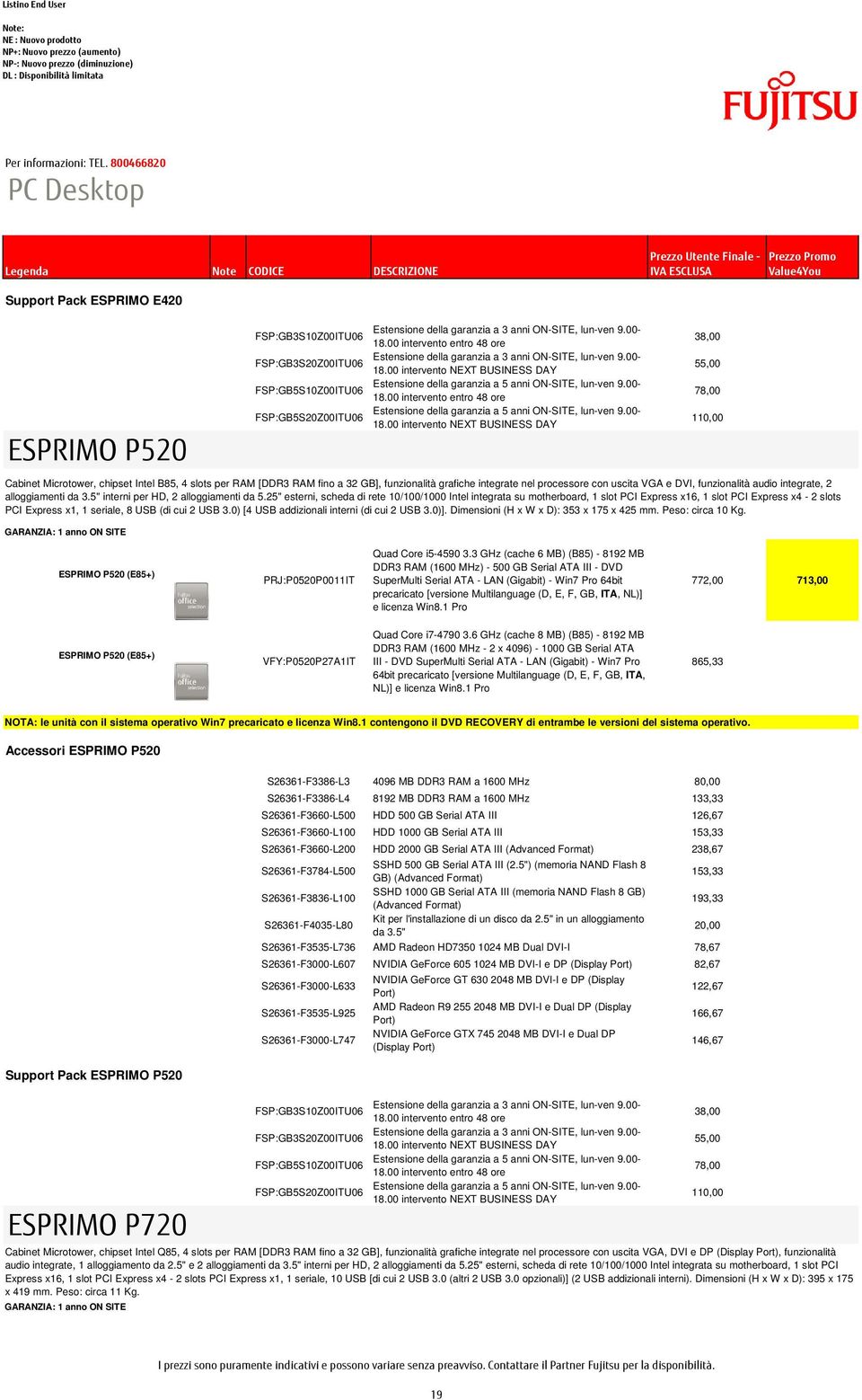 25" esterni, scheda di rete 10/100/1000 Intel integrata su motherboard, 1 slot PCI Express x16, 1 slot PCI Express x4-2 slots PCI Express x1, 1 seriale, 8 USB (di cui 2 USB 3.