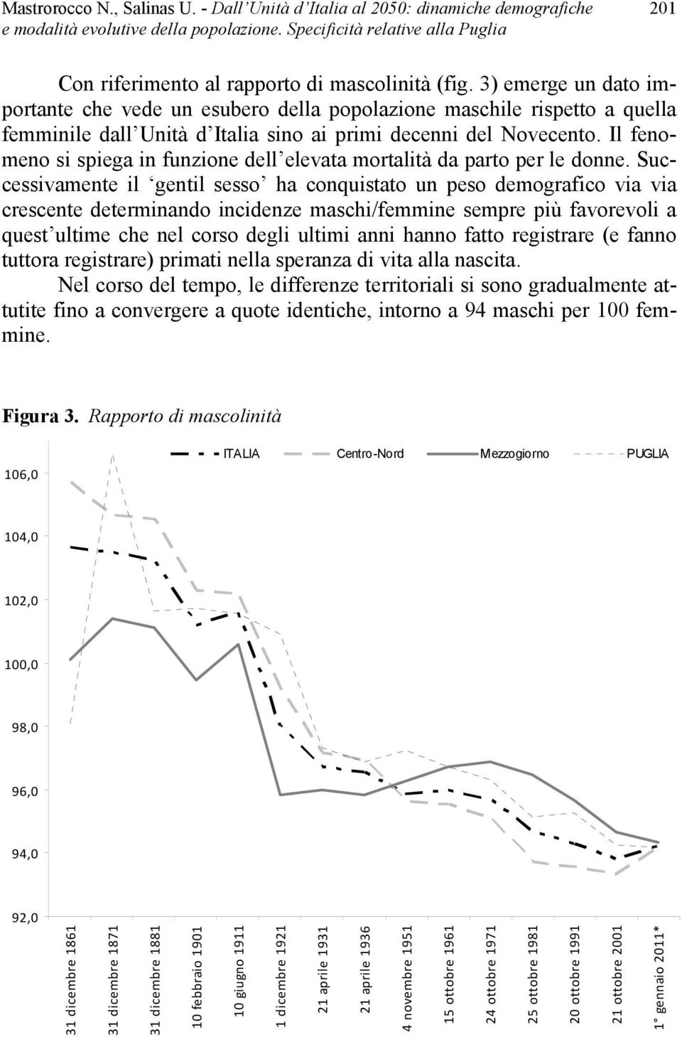 Il fenomeno si spiega in funzione dell elevata mortalità da parto per le donne.