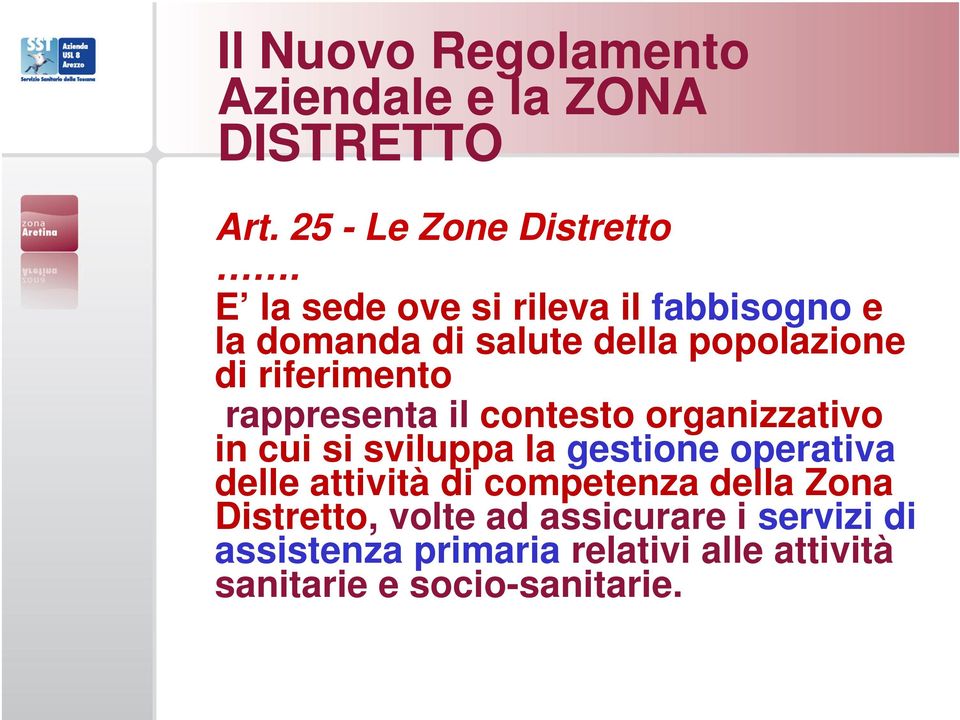 rappresenta il contesto organizzativo in cui si sviluppa la gestione operativa delle attività di