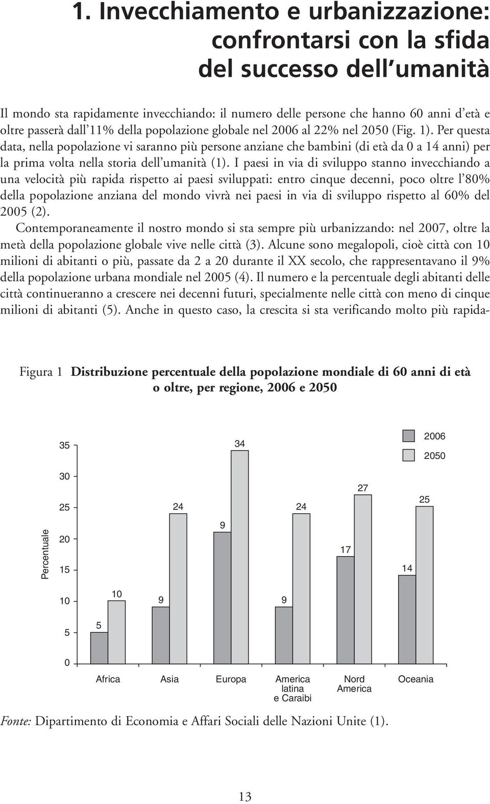 Per questa data, nella popolazione vi saranno più persone anziane che bambini (di età da 0 a 14 anni) per la prima volta nella storia dell umanità (1).