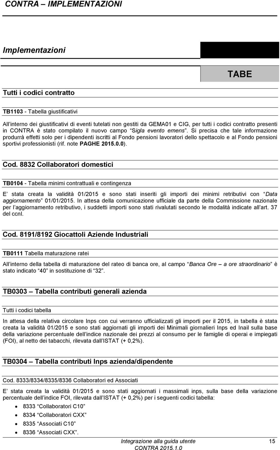 Si precisa che tale informazione produrrà effetti solo per i dipendenti iscritti al Fondo pensioni lavoratori dello spettacolo e al Fondo pensioni sportivi professionisti (rif. note PAGHE 2015.0.0).