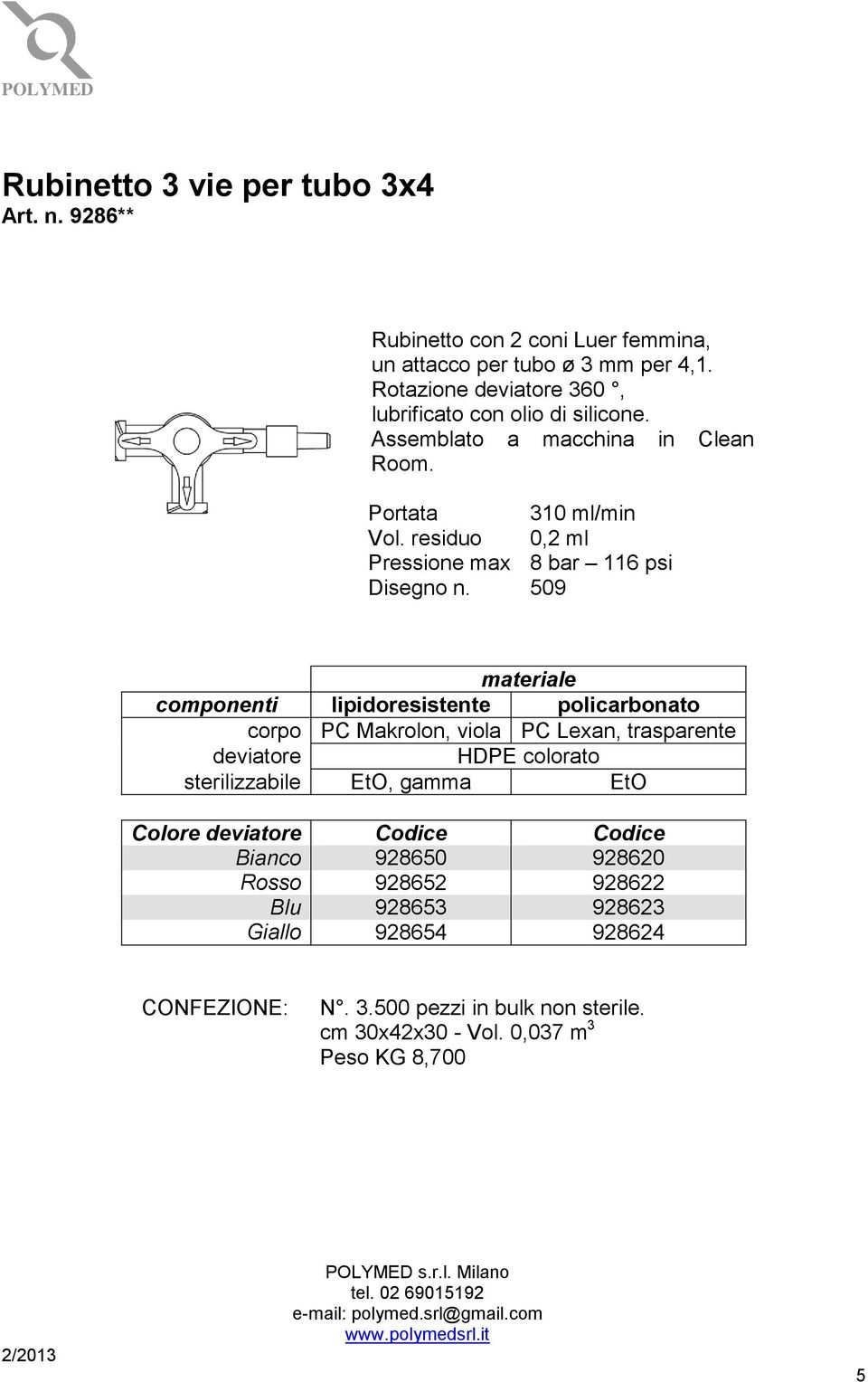 4,1. Assemblato a macchina in Clean Room. Disegno n.