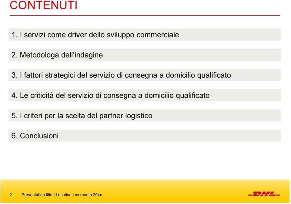 I fattori strategici del servizio di consegna a domicilio qualificato 4.