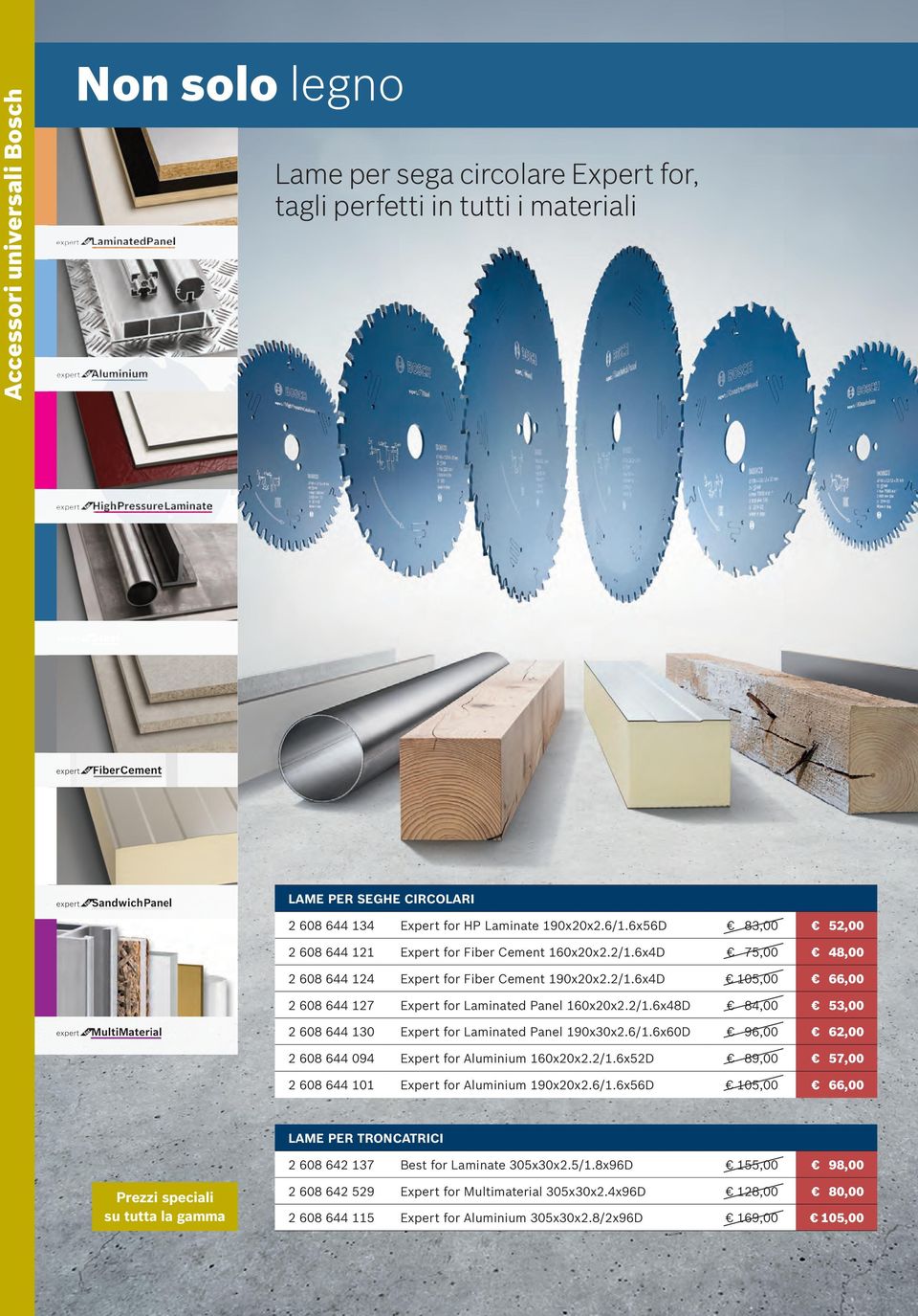 2/1.6x48D 84,00 53,00 2 608 644 130 Expert for Laminated Panel 190x30x2.6/1.6x60D 96,00 62,00 2 608 644 094 Expert for Aluminium 160x20x2.2/1.6x52D 89,00 57,00 2 608 644 101 Expert for Aluminium 190x20x2.