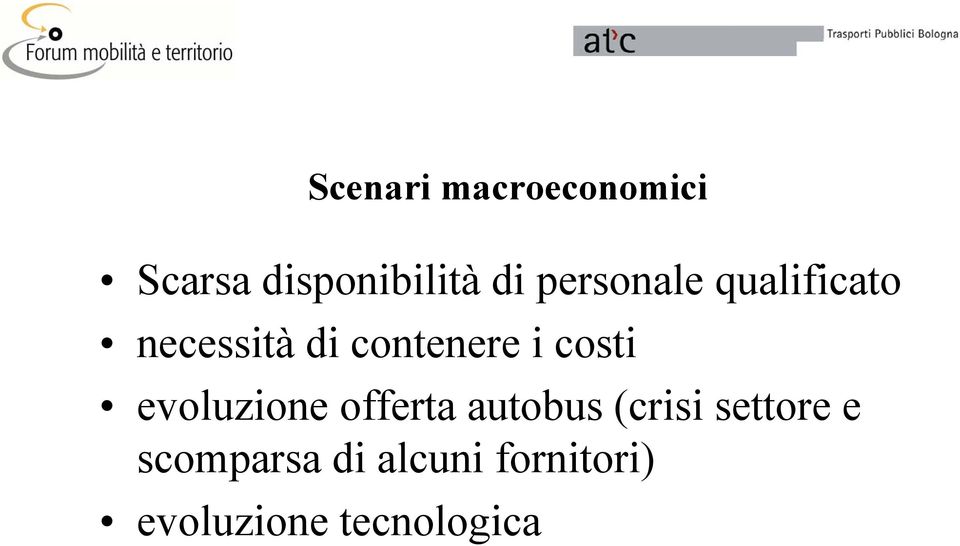 costi evoluzione offerta autobus (crisi settore e