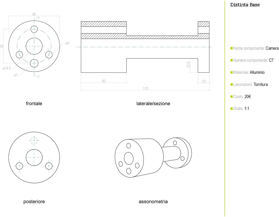 5 10 Numero componente: C7 Materiale: