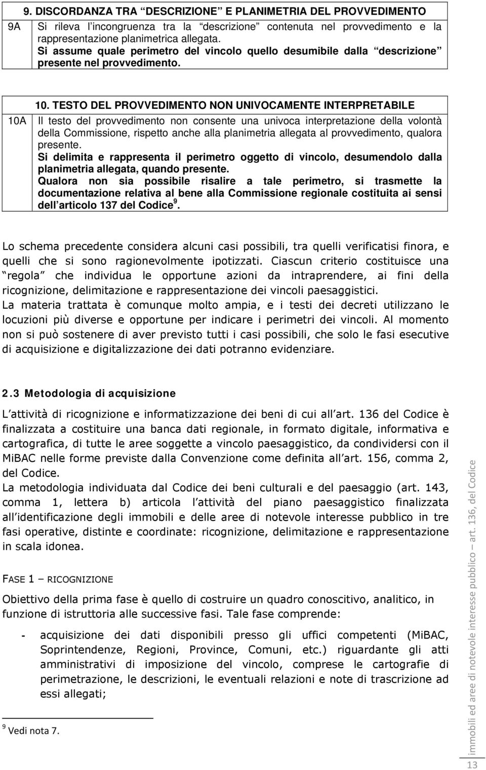 TESTO DEL PROVVEDIMENTO NON UNIVOCAMENTE INTERPRETABILE 10A Il testo del provvedimento non consente una univoca interpretazione della volontà della Commissione, rispetto anche alla planimetria