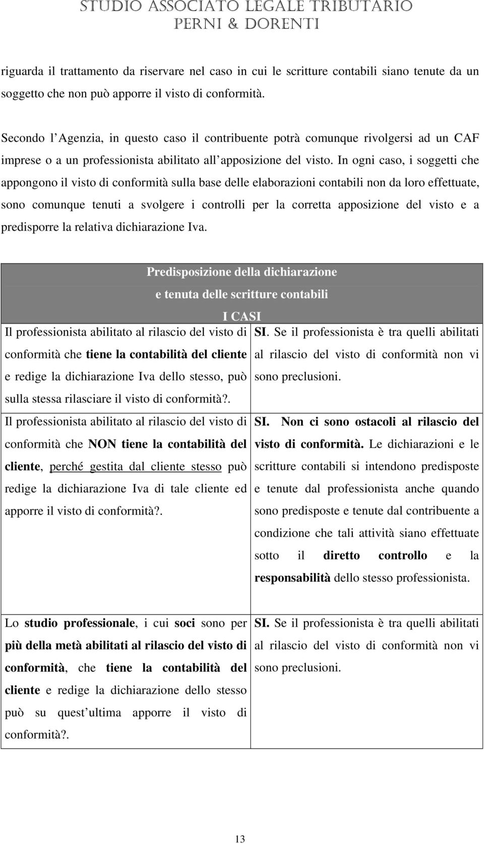 In ogni caso, i soggetti che appongono il visto di conformità sulla base delle elaborazioni contabili non da loro effettuate, sono comunque tenuti a svolgere i controlli per la corretta apposizione