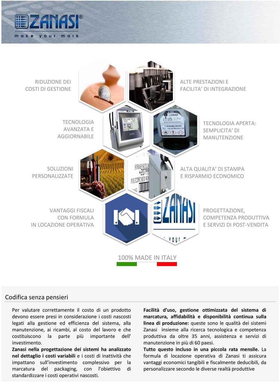 correttamente il costo di un prodotto devono essere presi in considerazione i costi nascosti legati alla gestione ed efficienza del sistema, alla manutenzione, ai ricambi, al costo del lavoro e che