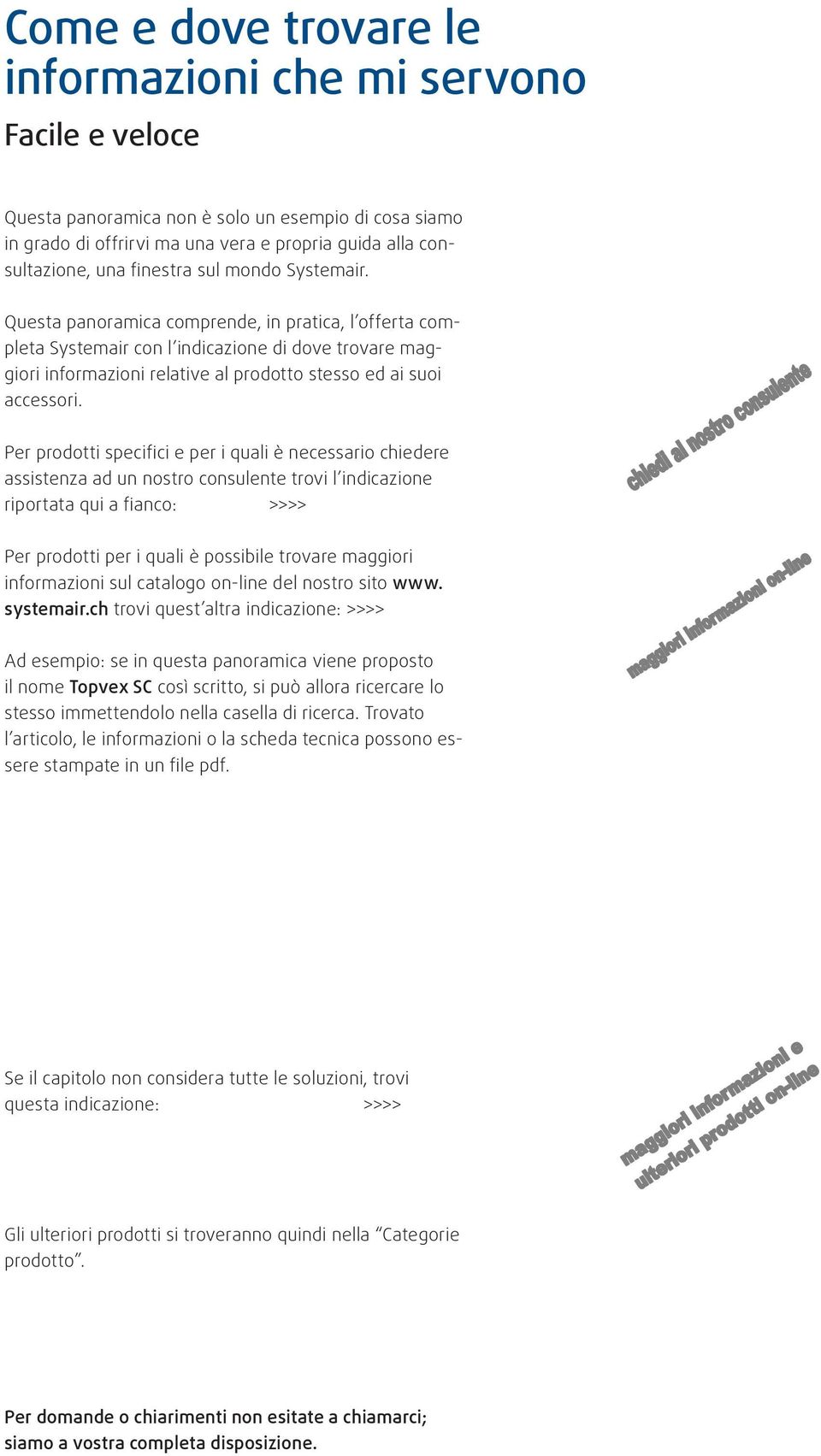 Questa panoramica comprende, in pratica, l offerta completa Systemair con l indicazione di dove trovare maggiori informazioni relative al prodotto stesso ed ai suoi accessori.