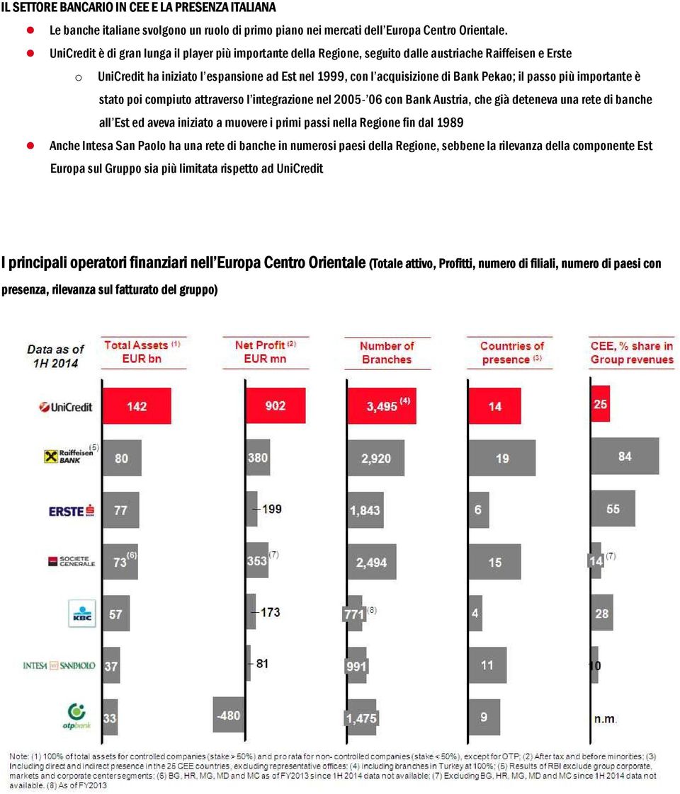 il passo più importante è stato poi compiuto attraverso l integrazione nel 2005-06 con Bank Austria, che già deteneva una rete di banche all Est ed aveva iniziato a muovere i primi passi nella