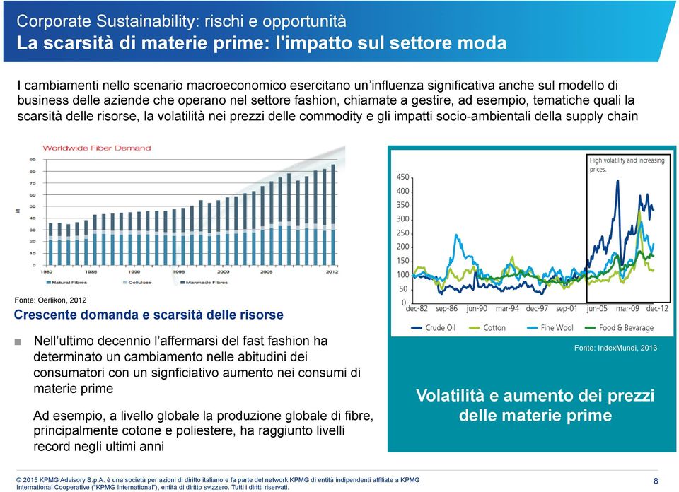 socio-ambientali della supply chain Fonte: Oerlikon, 2012 Crescente domanda e scarsità delle risorse Nell ultimo decennio l affermarsi del fast fashion ha determinato un cambiamento nelle abitudini