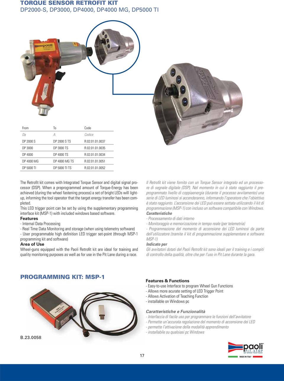 When a preprogrammed amount of Torque-Energy has been achieved (during the wheel fastening process) a set of bright LEDs will lightup, informing the tool operator that the target energy transfer has