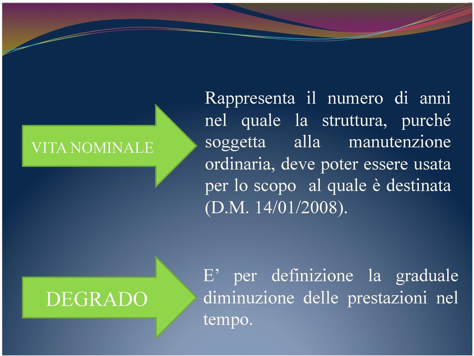 essere usata per lo scopo al quale è destinata (D.M. 14/01/2008).