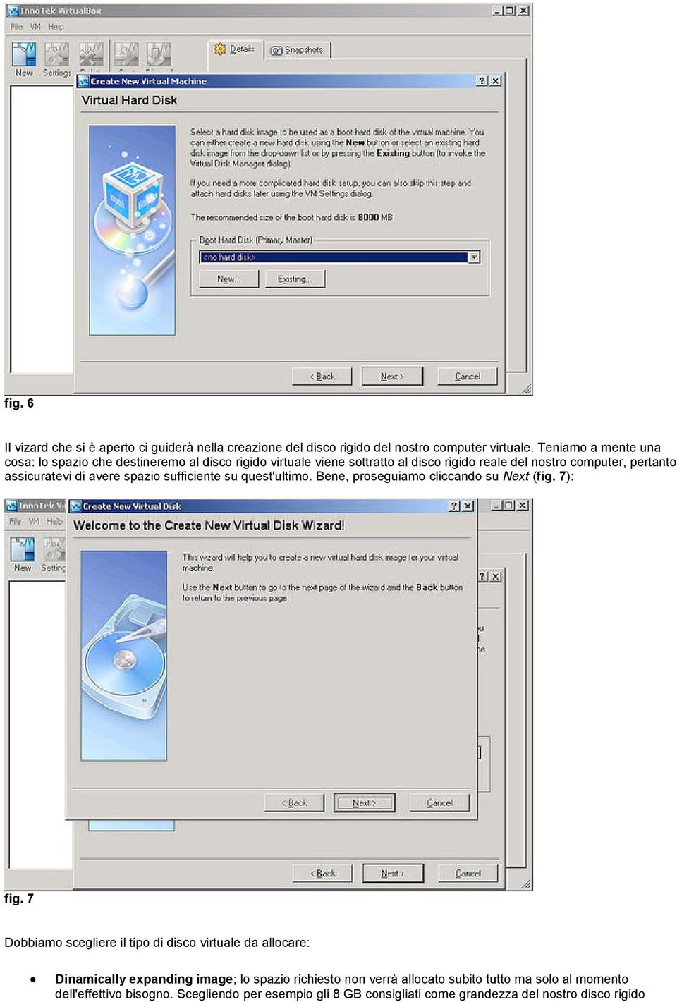 assicuratevi di avere spazio sufficiente su quest'ultimo. Bene, proseguiamo cliccando su Next (fig. 7): fig.