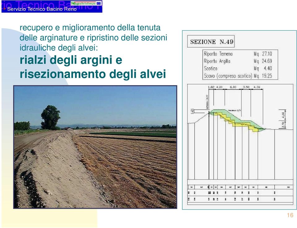 sezioni idrauliche degli alvei: rialzi