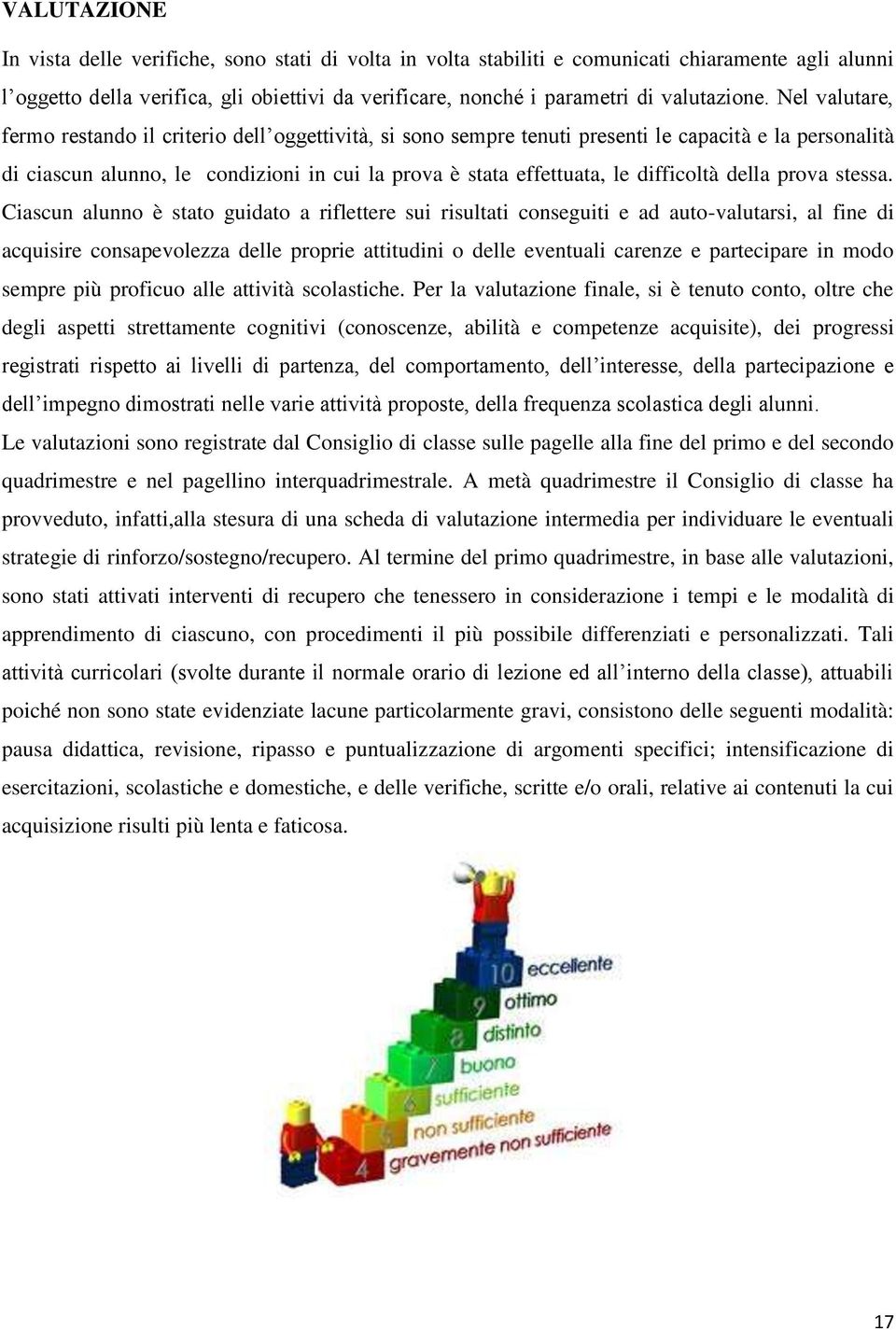 Nel valutare, fermo restando il criterio dell oggettività, si sono sempre tenuti presenti le capacità e la personalità di ciascun alunno, le condizioni in cui la prova è stata effettuata, le