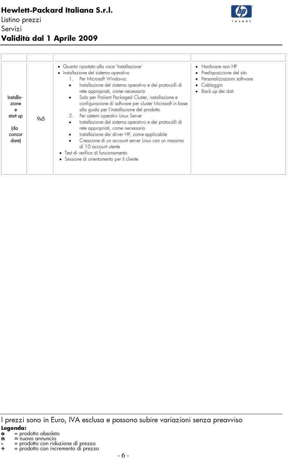 cluster Microsoft in base alla guida per l installazione del prodotto 2.