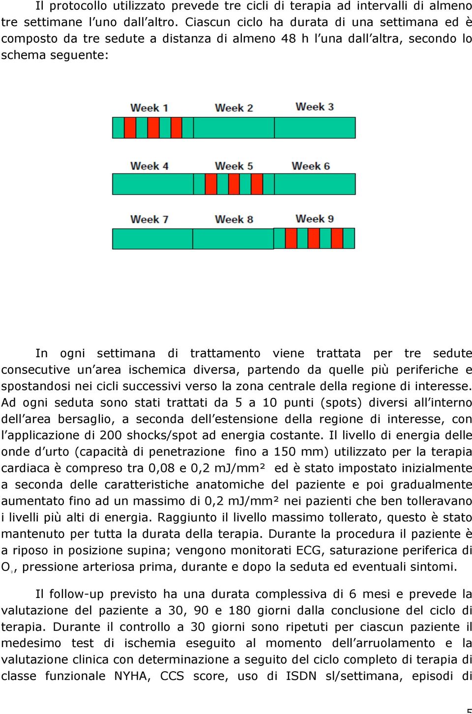 sedute consecutive un area ischemica diversa, partendo da quelle più periferiche e spostandosi nei cicli successivi verso la zona centrale della regione di interesse.