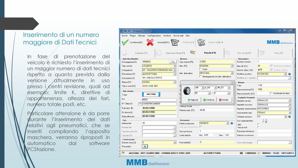 direttive di appartenenza, altezza dei fari, numero totale posti, etc.