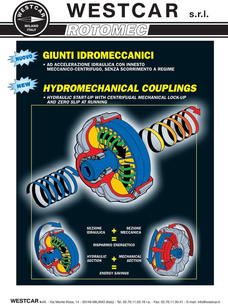 REGIME HYDROMECHNICL COUPLINGS HYDRULIC STRT-UP WITH CENTRIFUGL MECHNICL LOCK-UP ND ZERO SLIP T RUNNING + =