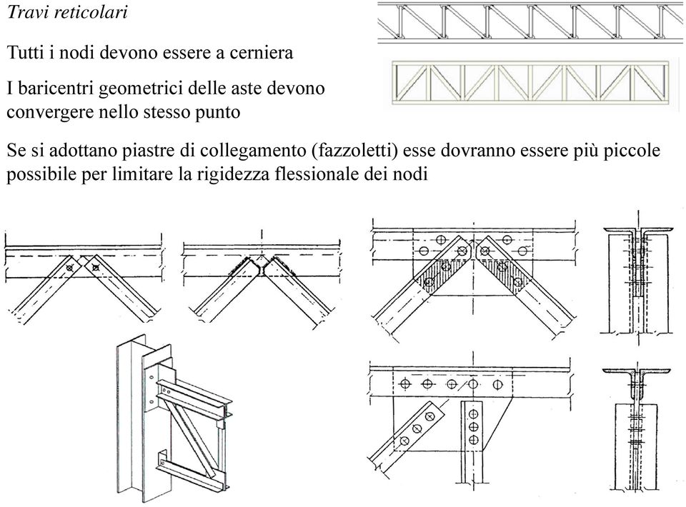 punto Se si adottano piastre di collegamento (fazzoletti) esse