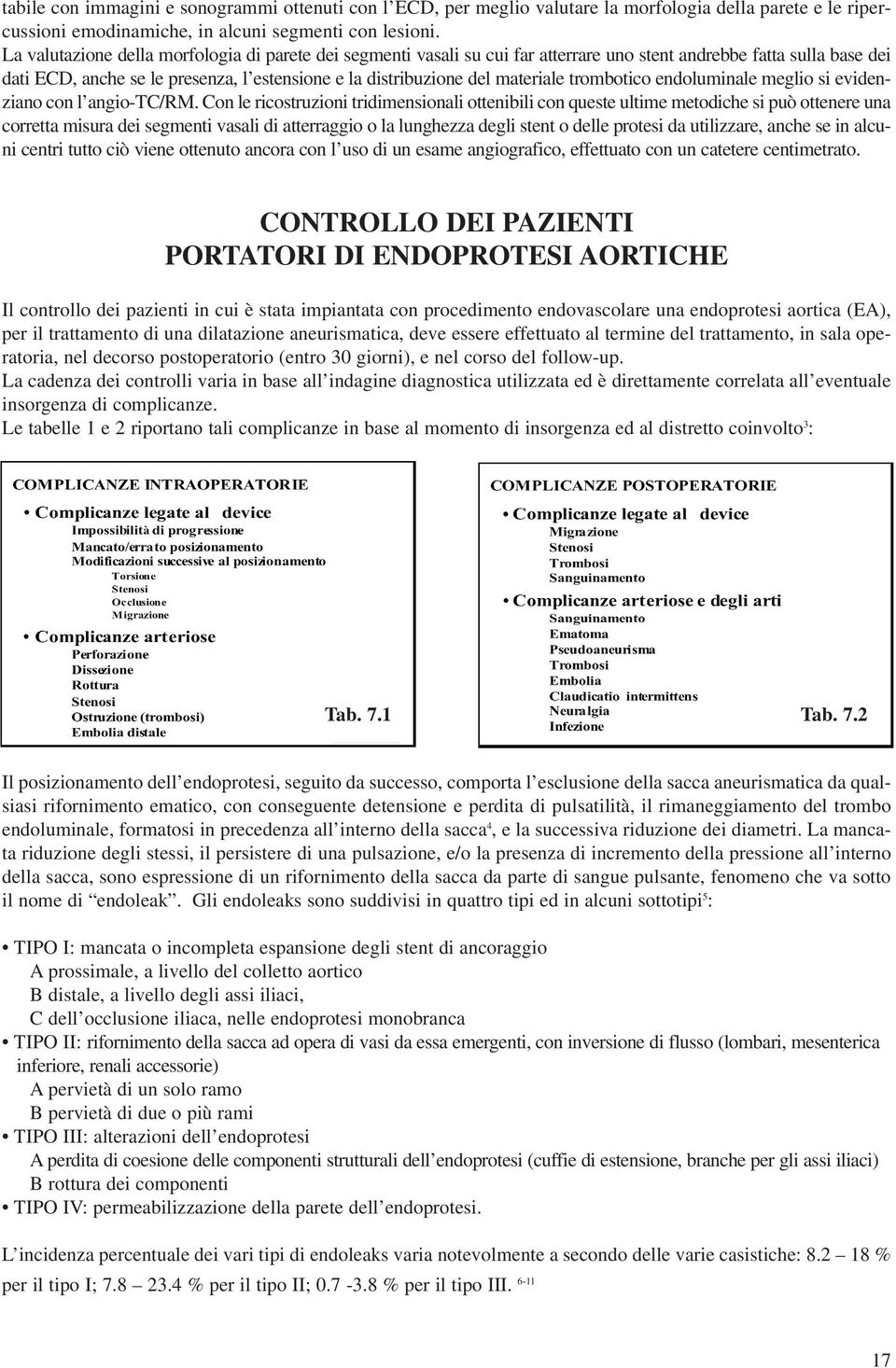 materiale trombotico endoluminale meglio si evidenziano con l angio-tc/rm.