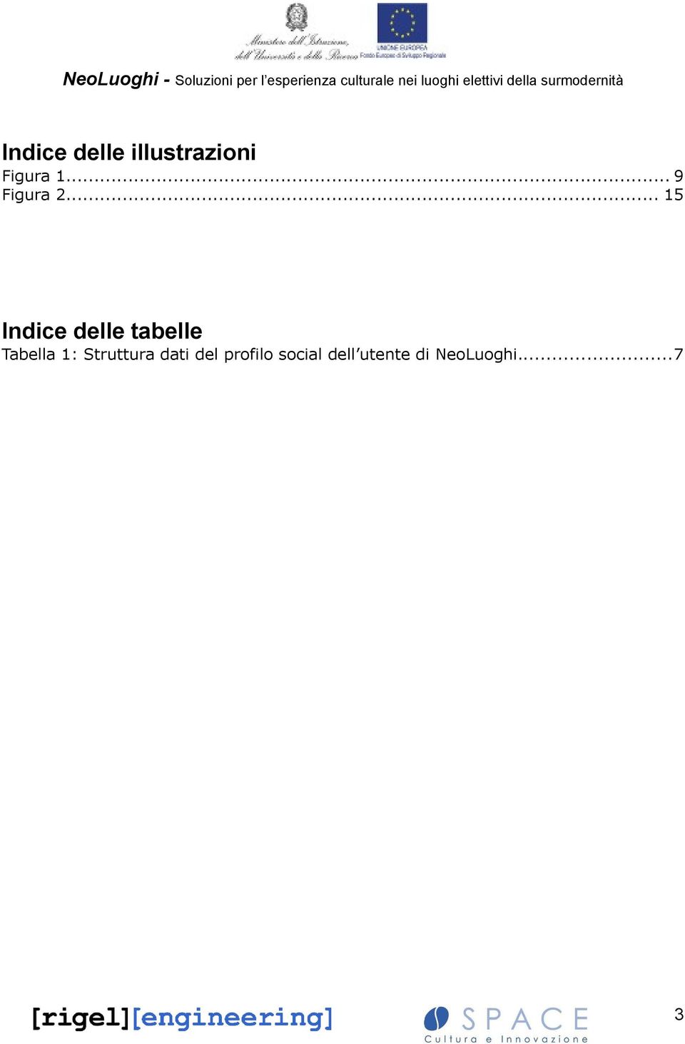 .. 15 Indice delle tabelle Tabella 1: