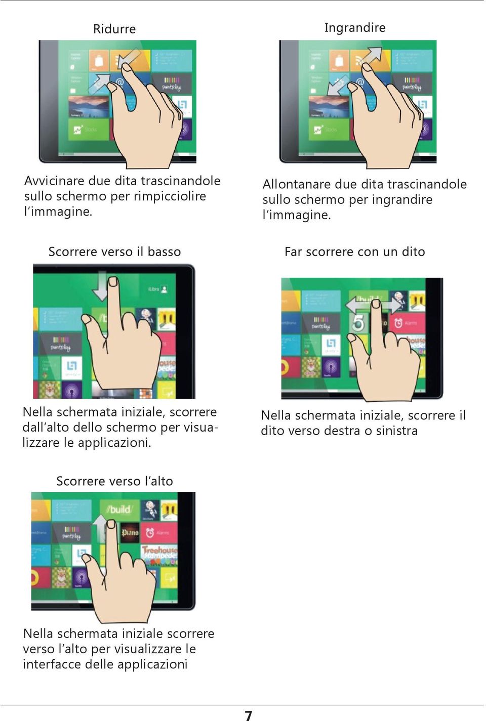 Nella schermata iniziale, scorrere dall alto dello schermo per visualizzare le applicazioni.