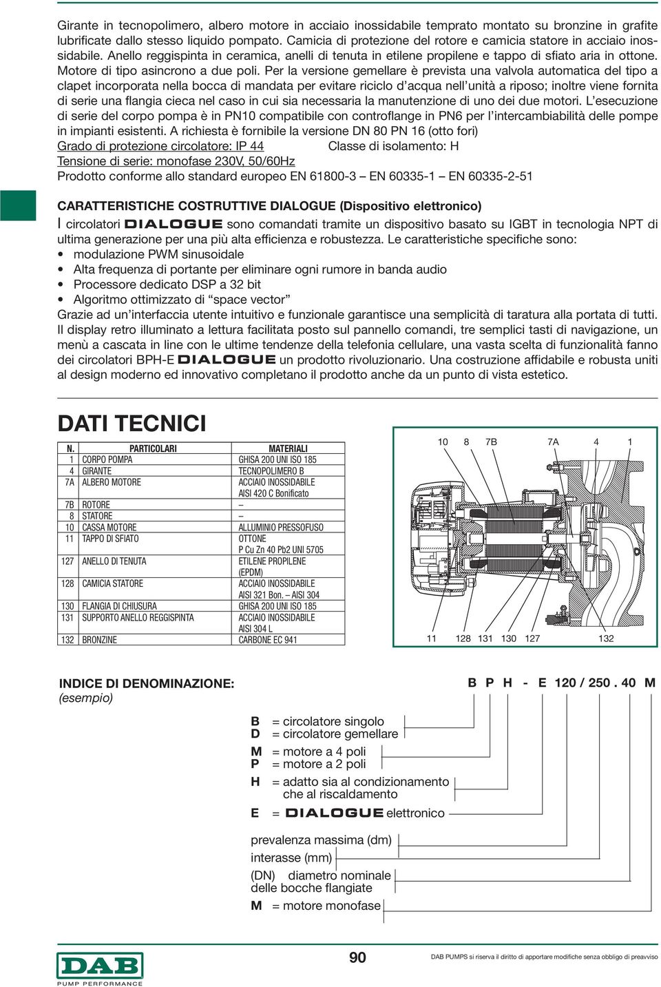 Motore di tipo asincrono a due poli.