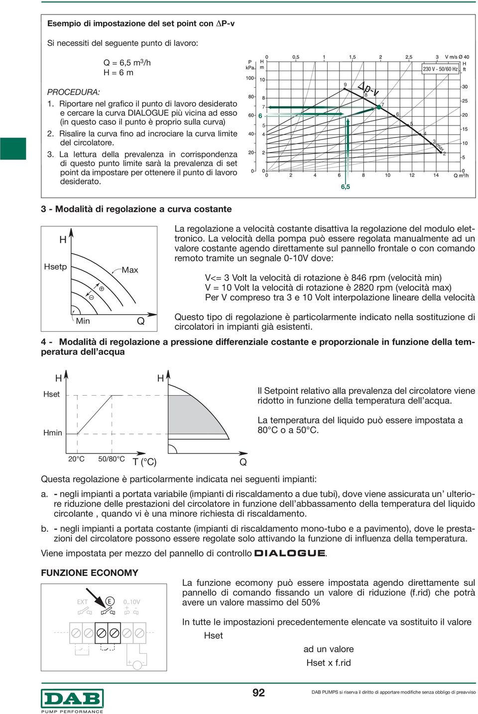 Risalire la curva fino ad incrociare la curva limite del circolatore. 3.