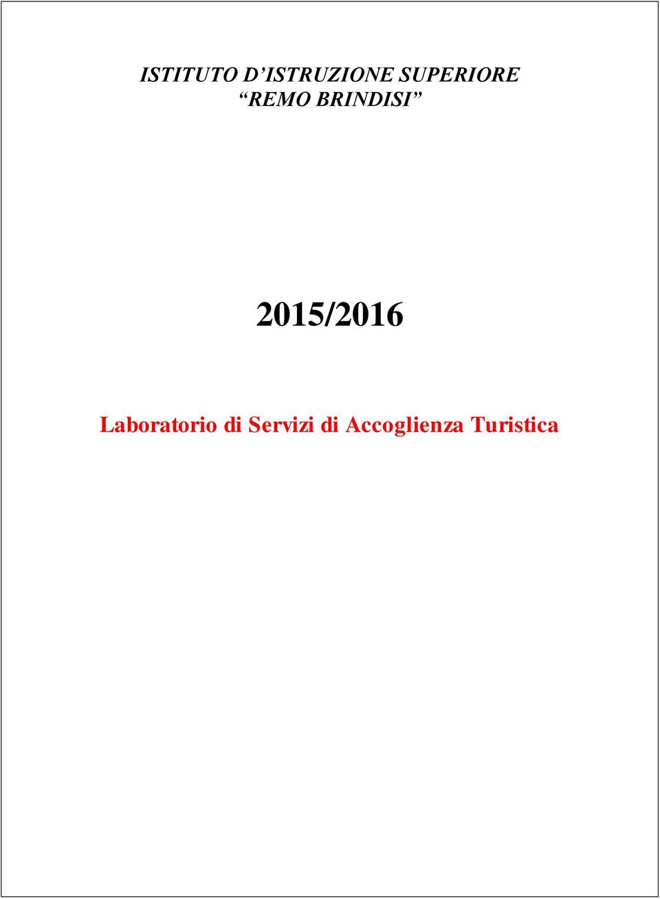 2015/2016 Laboratorio di