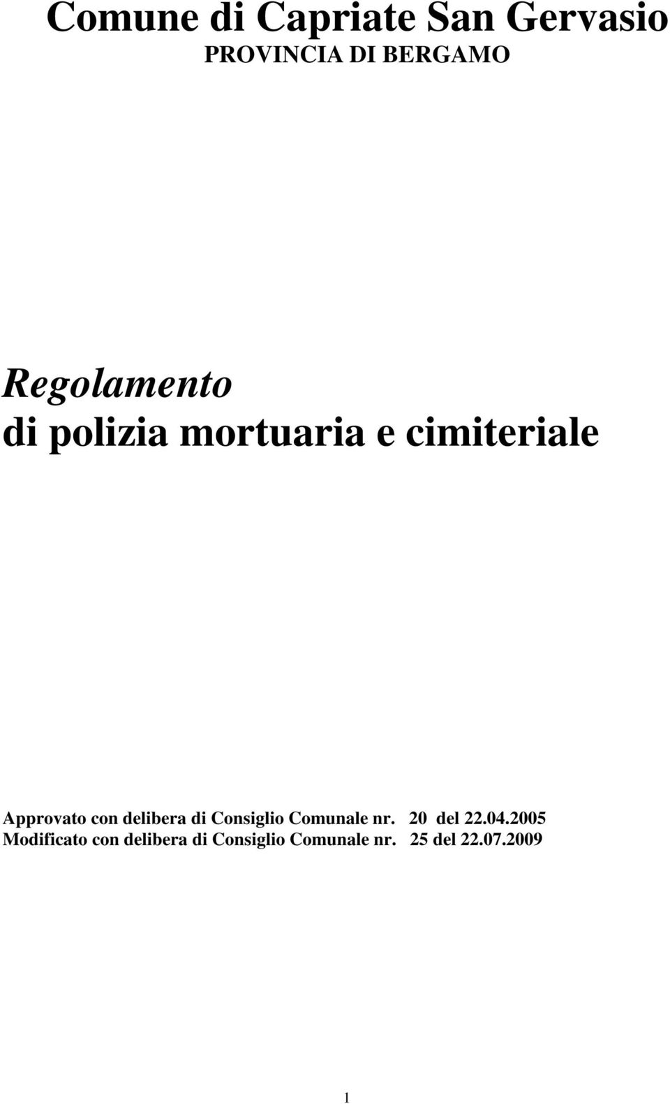 Consiglio Comunale nr. 20 del 22.04.