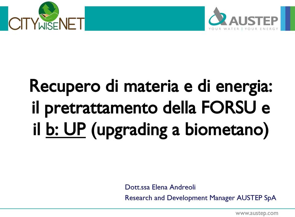 (upgrading a biometano) Dott.