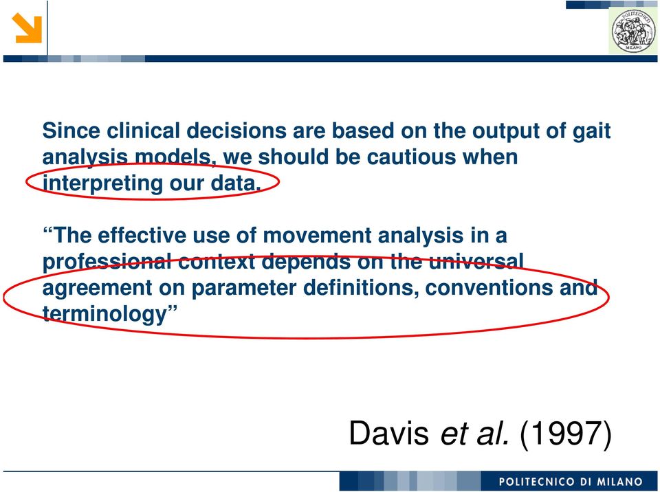 The effective use of movement analysis in a professional context depends
