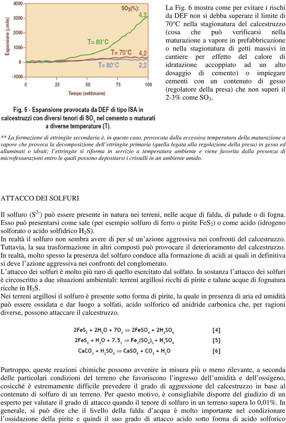 stagionatura di getti massivi in cantiere per effetto del calore di idratazione accoppiato ad un alto dosaggio di cemento) o impiegare cementi con un contenuto di gesso (regolatore della presa) che