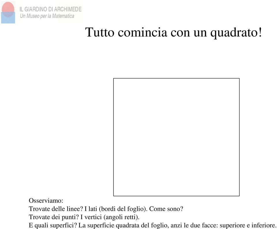 Come sono? Trovate dei punti? I vertici (angoli retti).