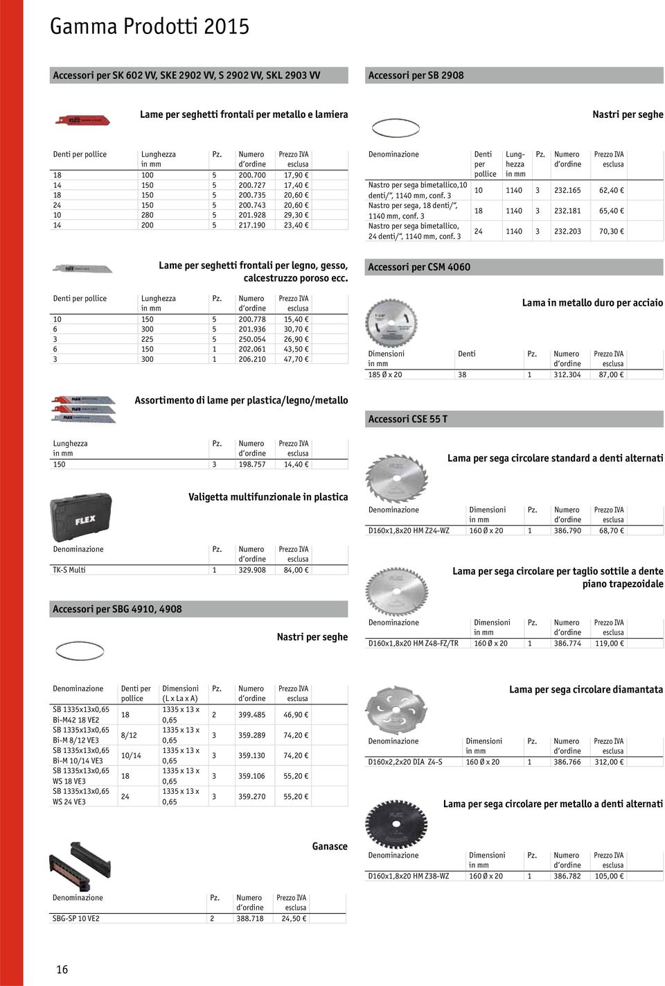 3 Nastro per sega, 18 denti/, 1140 mm, conf. 3 Nastro per sega bimetallico, 24 denti/, 1140 mm, conf. 3 Denti per pollice Lunghezza Pz. Numero 10 1140 3 232.165 62,40 18 1140 3 232.