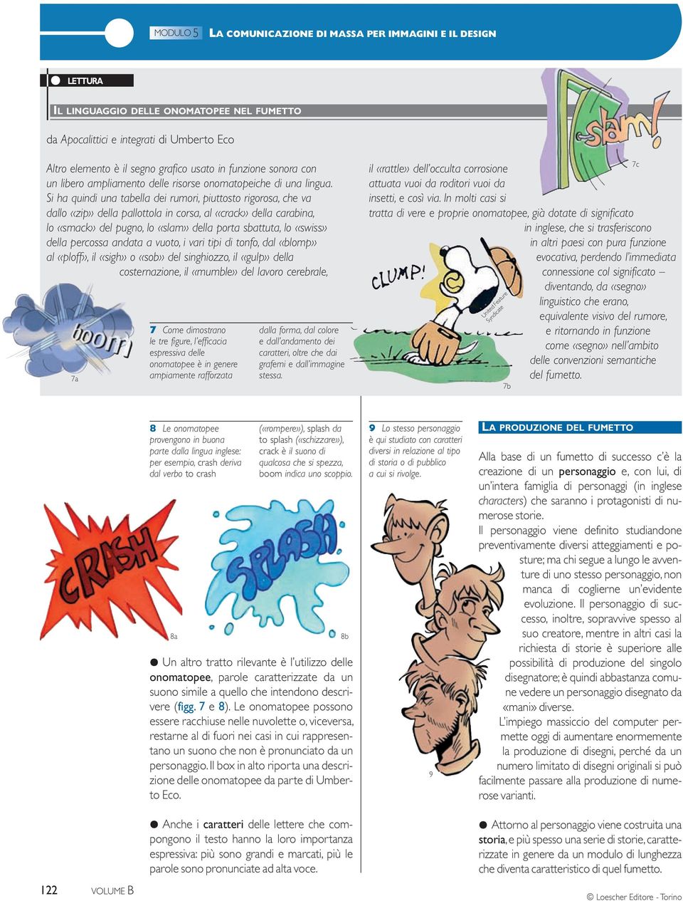 Si ha quindi una tabella dei rumori, piuttosto rigorosa, che va dallo «zip» della pallottola in corsa, al «crack» della carabina, lo «smack» del pugno, lo «slam» della porta sbattuta, lo «swiss»