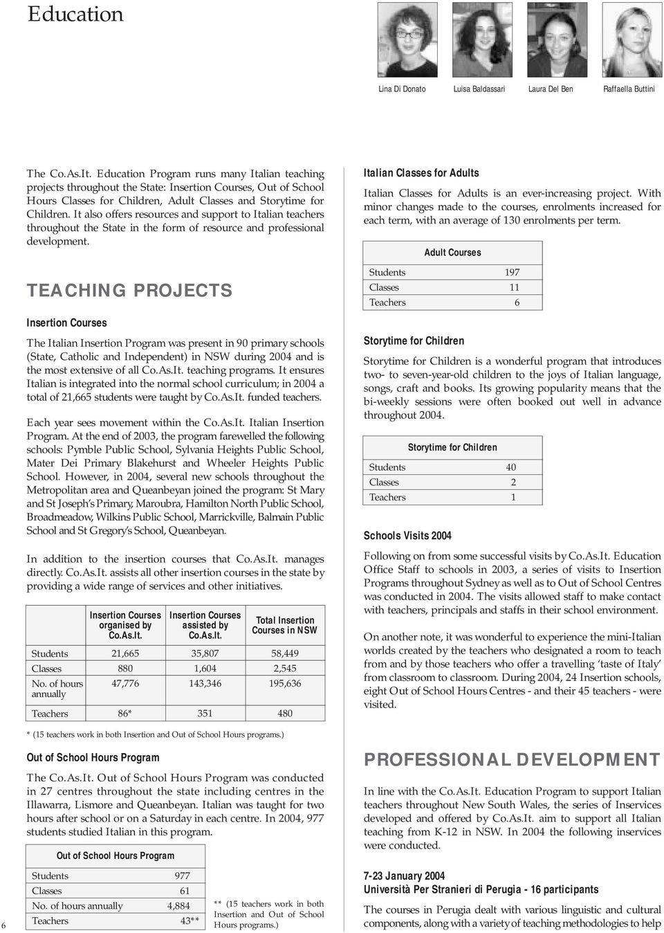 It also offers resources and support to Italian teachers throughout the State in the form of resource and professional development.