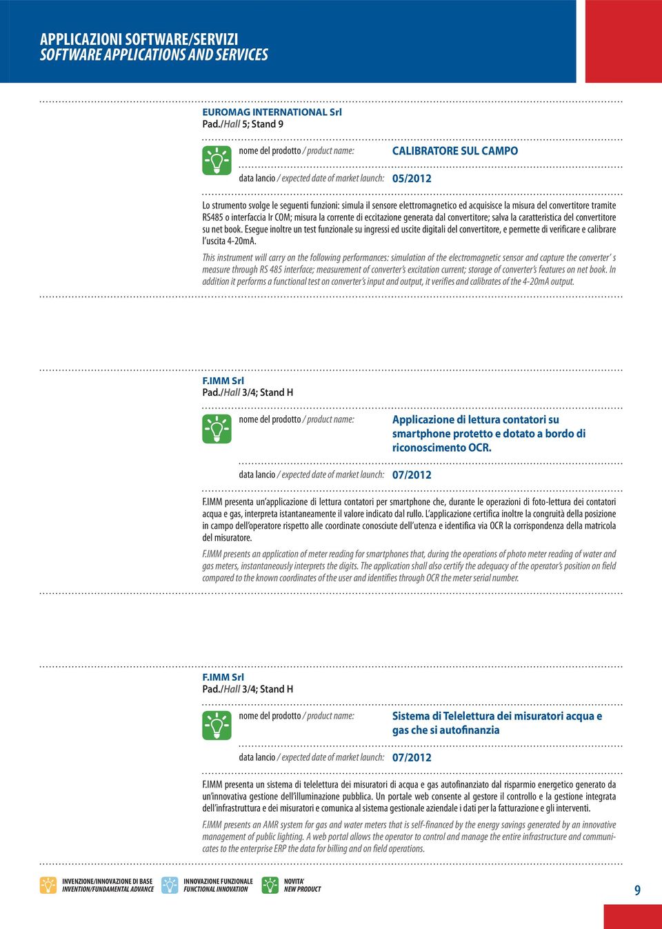 convertitore tramite RS485 o interfaccia Ir COM; misura la corrente di eccitazione generata dal convertitore; salva la caratteristica del convertitore su net book.