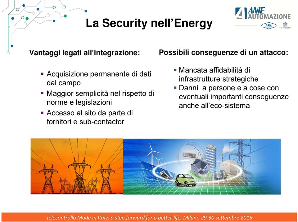 conseguenze di un attacco: Mancata affidabilità di infrastrutture strategiche Danni a persone e a cose con eventuali