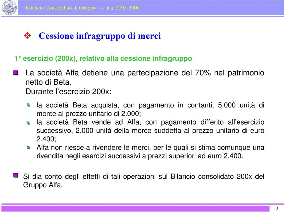 000; la società Beta vende ad Alfa, con pagamento differito all esercizio successivo, 2.000 unità della merce suddetta al prezzo unitario di euro 2.