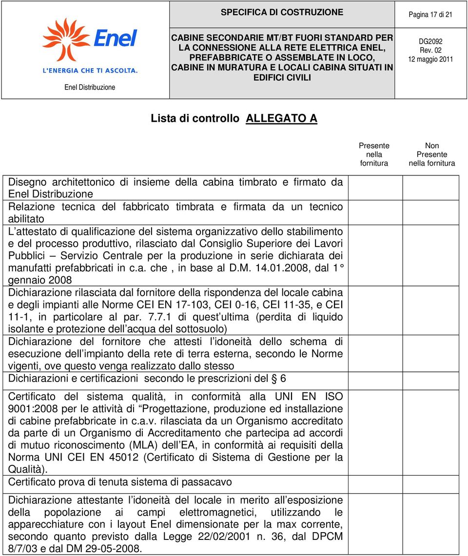 Consiglio Superiore dei Lavori Pubblici Servizio Centrale per la produzione in serie dichiarata dei manufatti prefabbricati in c.a. che, in base al D.M. 14.01.